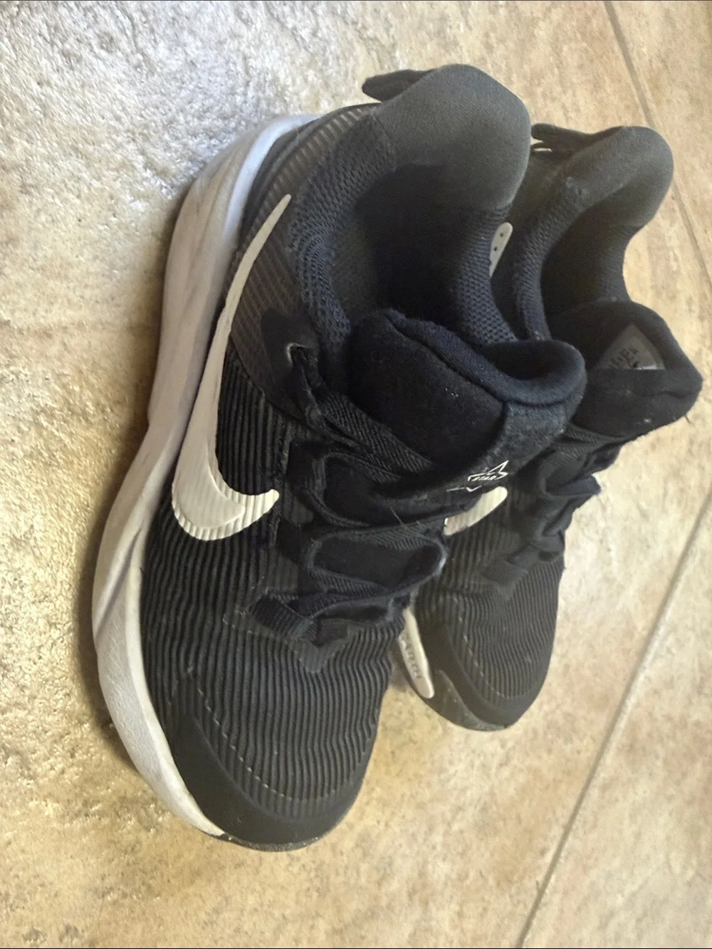 Nike Kids Black Sneakers with White Accents